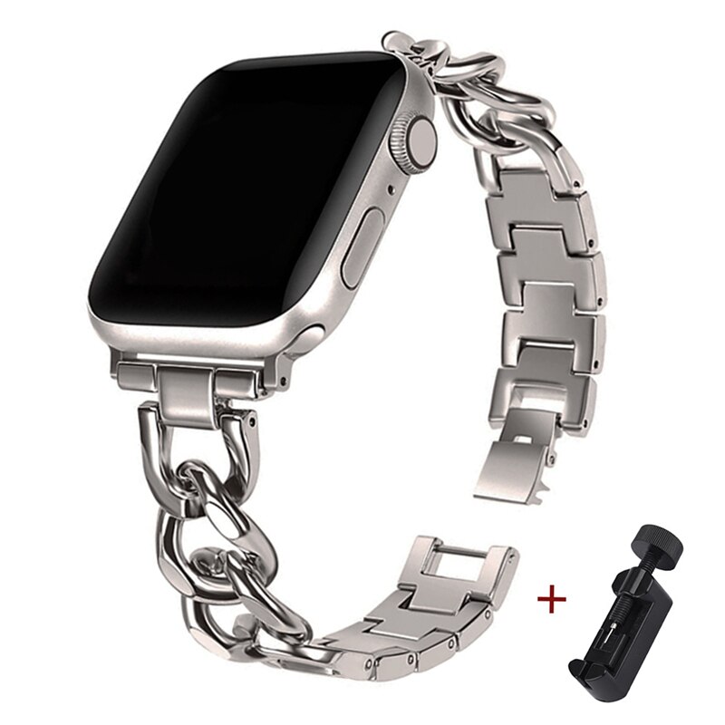 Metallisches Ketten-Uhrenarmband für Apple Watch Band 45 mm 49 mm 40 mm 42 mm 44 mm Sportarmband für IWatch Serie 1 2 3 4 5 6 7 8 Ultra