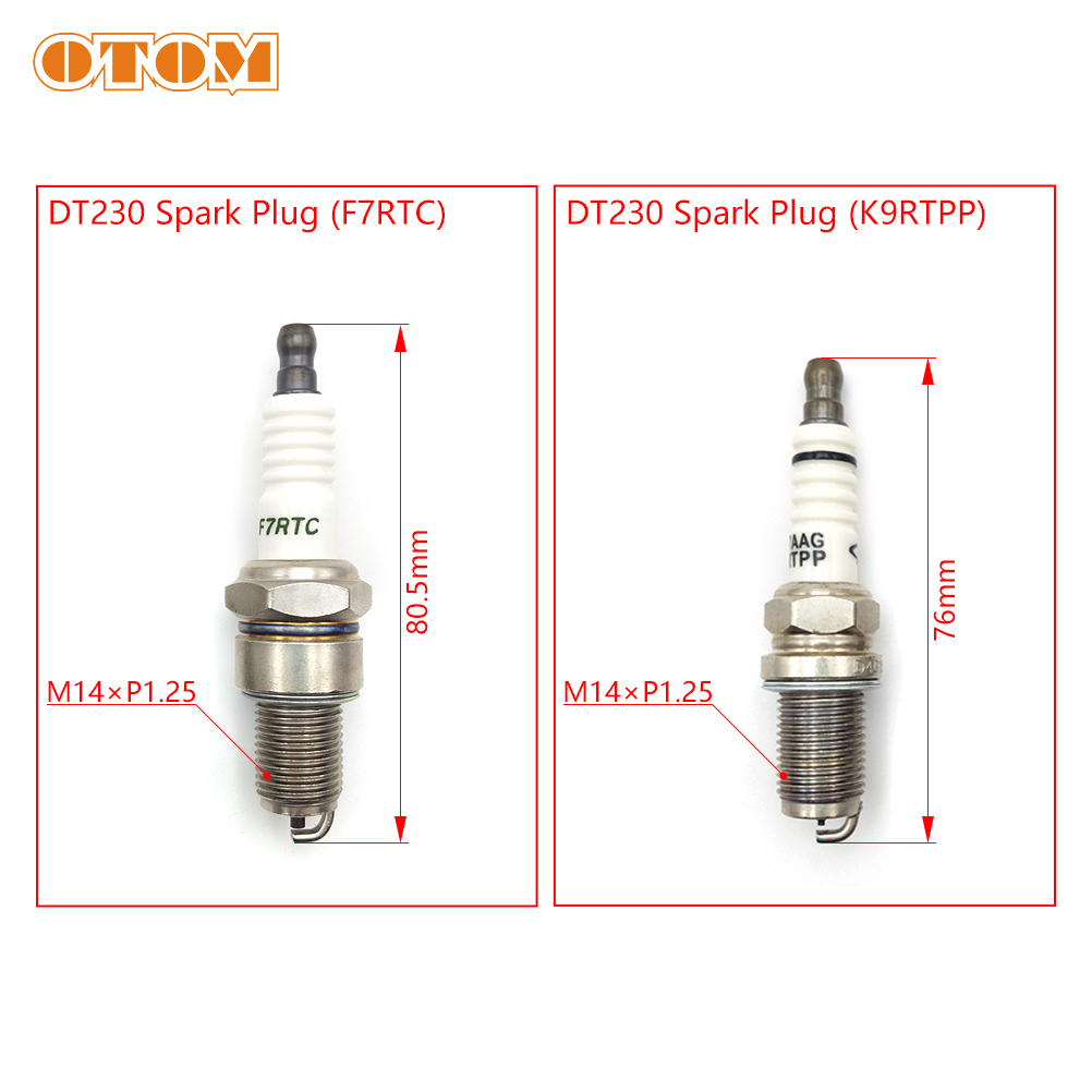OTOM DT230 Spark Plug F7RTC & K9RTPP จุดระเบิดอุปกรณ์สำหรับ YAMAHA MT250 2จังหวะ Dt 250cc รถจักรยานยนต์ชิ้นส่วนเครื่องยนต์