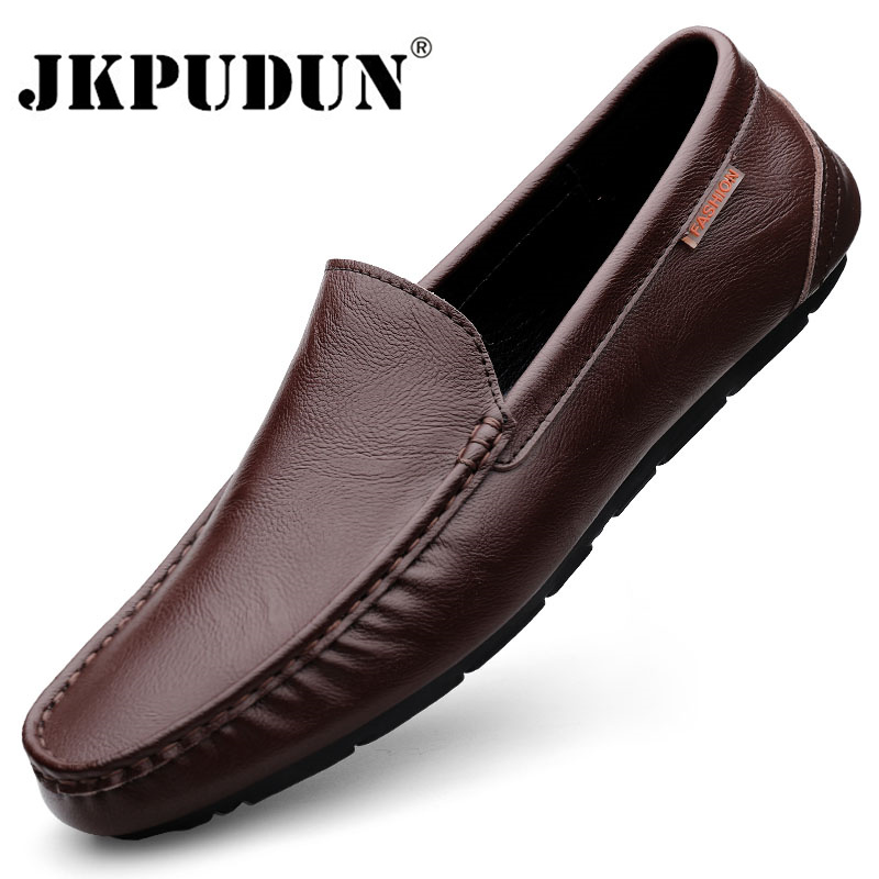 Echt Lederen Heren Casual Schoenen Luxe Merk Heren Loafers Mocassins Ademende Slip Op Italiaanse Rijschoenen Chaussure Homme