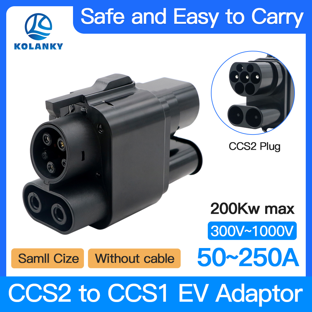 Adaptador de carregador ev ccs2 para ccs1 dc carregamento rápido 250a para veículos elétricos phev carros híbridos não aplicáveis à bmw i3