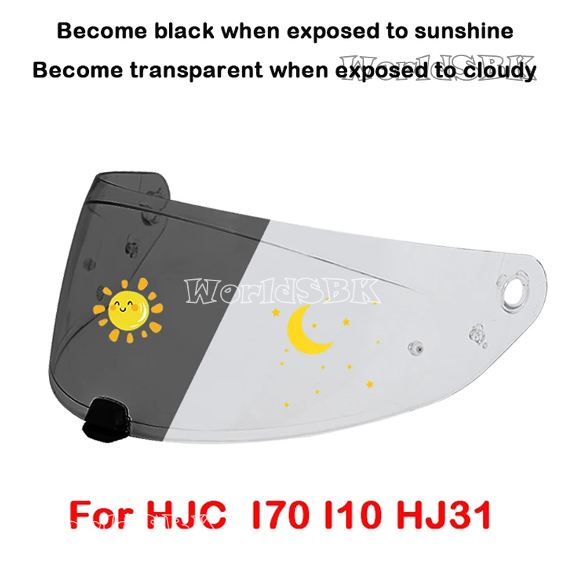 Photochromic Visor สําหรับ HJC I70 I10 HJ-31 หมวกกันน็อกแว่นตาหน้าจอกระจกอุปกรณ์เสริม Autochromic เลนส์