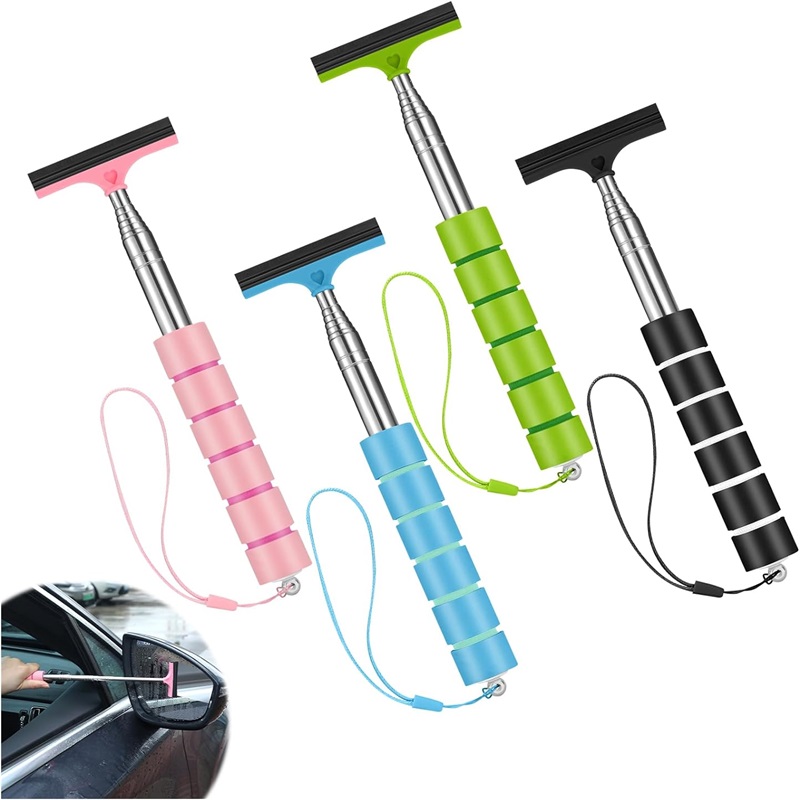 Limpiaparabrisas retráctil para espejo retrovisor de coche, suministros de limpieza de lluvia portátiles, removedor de agua para espejo retrovisor, herramienta de limpieza de lluvia de vidrio
