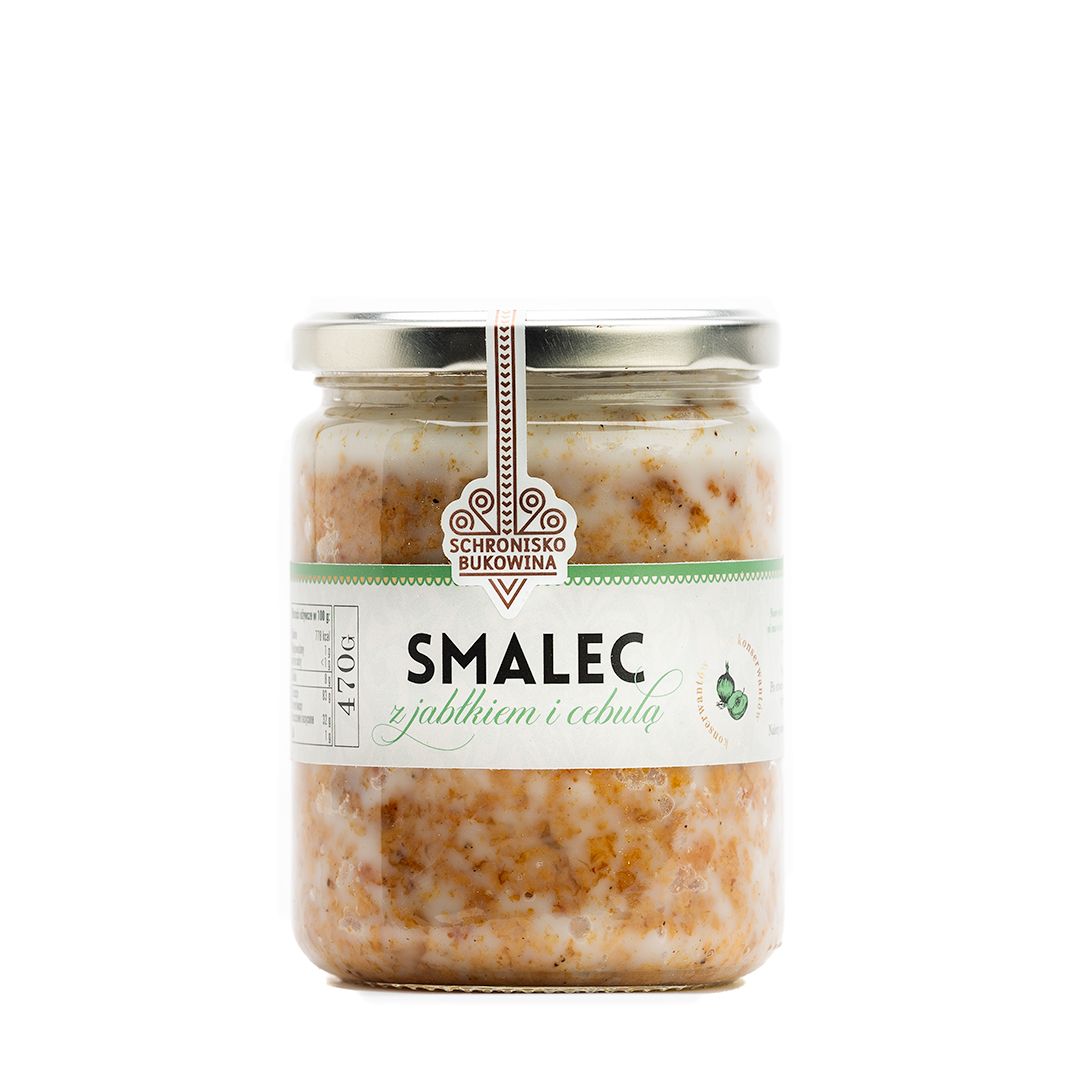 Smalec z jabłkiem i cebulką 470g - Schronisko Bukowina