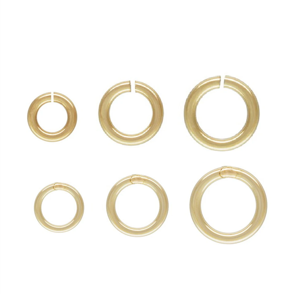 14K Gold Filled Bulk Open Or Closed Jump Rings for Jewelry Making Wire Diameter 2mm to 6mm