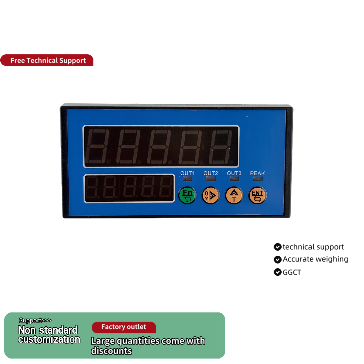 Dubbele schermweegindicator Hoge resolutie 1/1.000.000 Krachtsensormeter Modbus-RTU 4-20mA Analoge uitgang Relaisbesturing