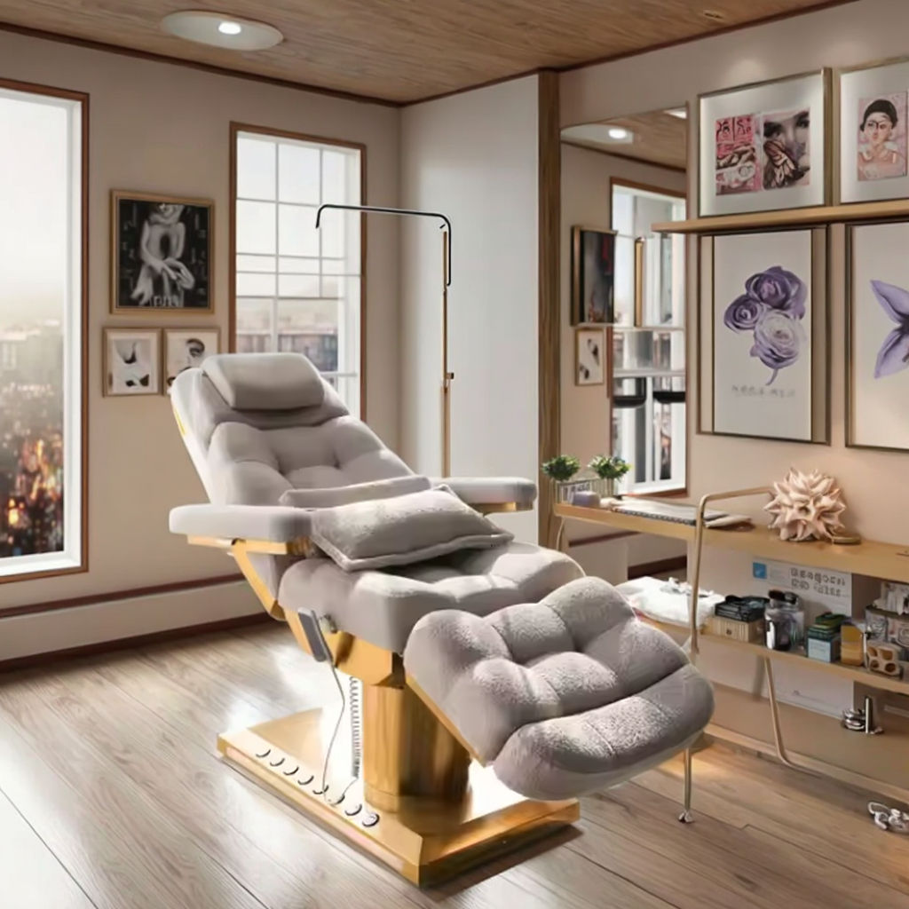 Modern elektrisch wimpergezichtsbed voor schoonheidssalonmeubilair Luxe massagetafels en bedden Elektrisch vibrator-massagebed