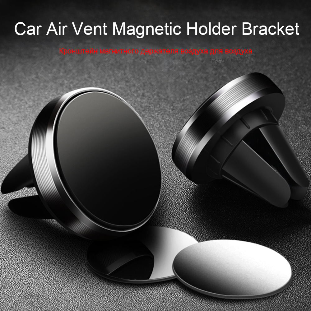 Suporte magnético redondo para telefone, adesivo magnético para acessórios interiores do carro, montagem de ventilação de ar gps, suporte móvel