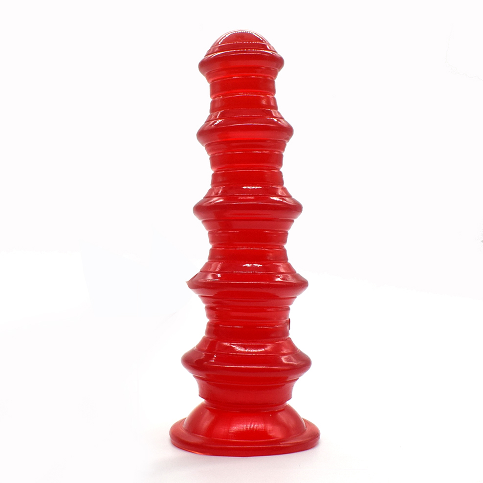FAAK ใหม่เจดีย์ Butt Plug Ribbed Anal Sex ของเล่นพร้อมถ้วยดูดดูผ่านไวน์สีแดง Dildo Anus Expension เร้าอารมณ์ผลิตภัณฑ์
