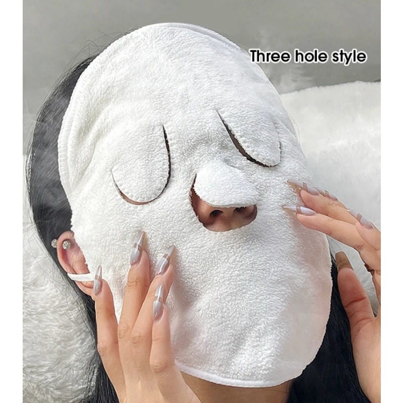 Toalla de compresión caliente para colgar en la oreja, suave y agradable para la piel, calefacción a vapor, compresa húmeda fría y caliente, toalla facial de riego, toalla facial compresa