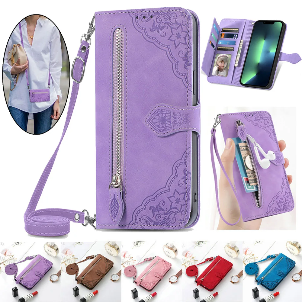 Crossbody Rits Portemonnee Kaart Flip Case voor iPhone 17 Air 16E 15 Pro Max 11 12 13 14 Plus 16E 5G 2025 Lederen Cover Boek Funda