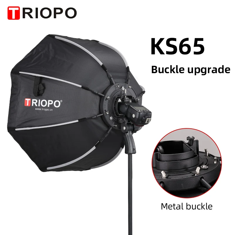TRIOPO KS 65cm Foldable Softbox Octagon Soft Box  Handle For Godox Yongnuo Speedlite Flash Light Photography Studio Accessories