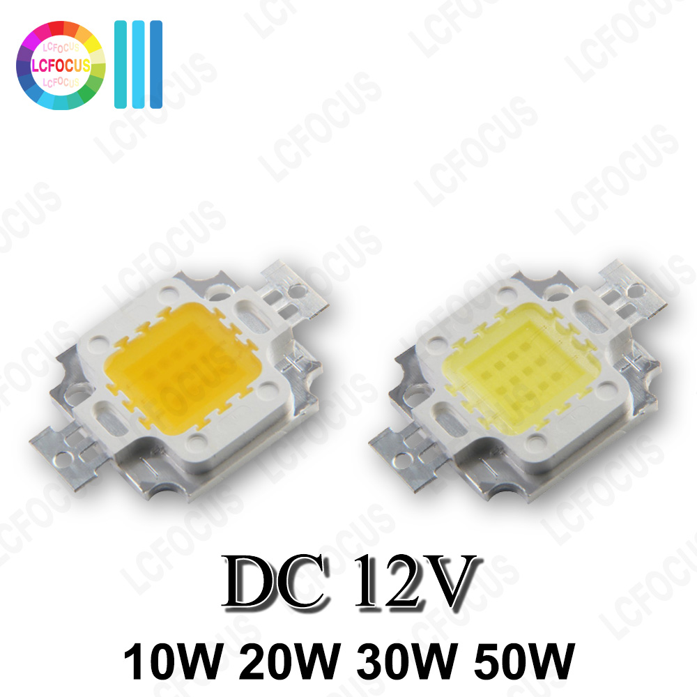 Żarówka LED DC 12V 10W 20W 30W 50W ciepłe światło białe światło 3000K 6000K COB chip LED dioda elektroluminescencyjna bez sterownika dla reflektorów reflektory