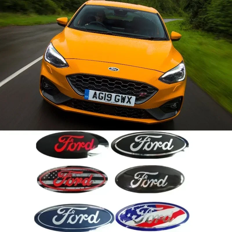 Emblema de coche de 14,5x5,8 cm para Ford Edge Escape Fiesta Transit Ranger Fusion Focus 2 3 Mondeo Kuga, pegatina para maletero trasero y capó delantero de coche