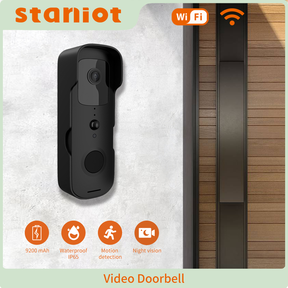 Ostaniot 1080P HD Video Türklingel & Trompete Tuya WiFi Outdoor Wasserdichte Türklingel Visuelle Gegensprechanlage Home Security Kamera Nachtsicht