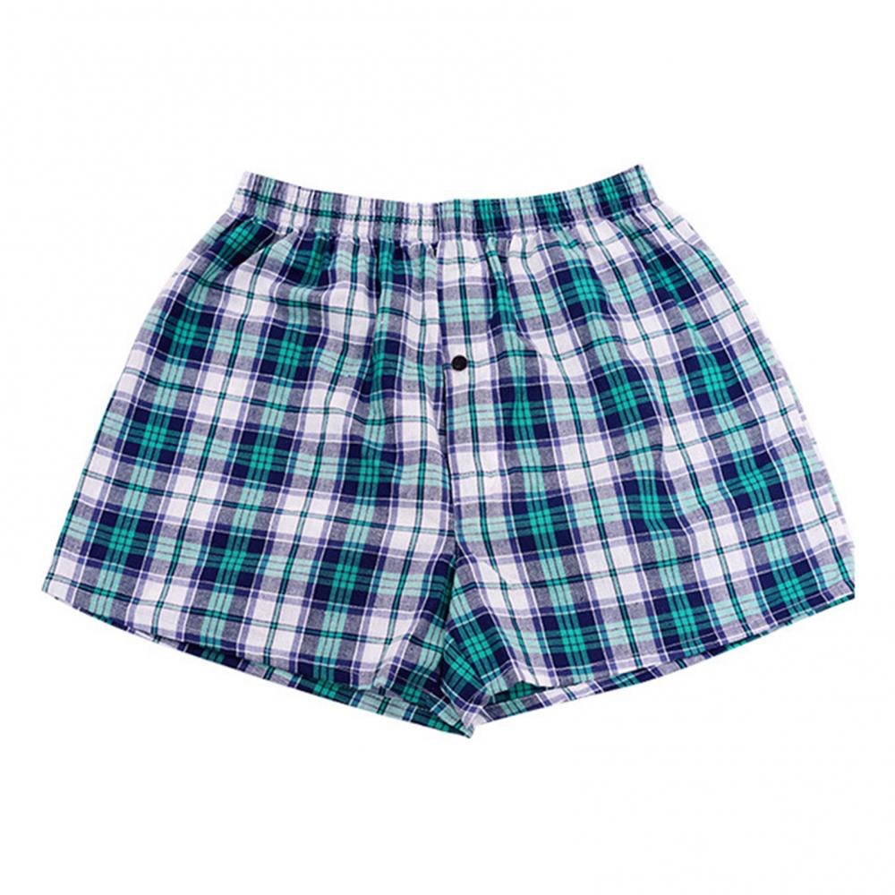 1pc Klassische Plaid Gedruckt Elastische Taille Unterwäsche Sommer männer Baumwolle Pfeil-Boxer Lose Atmungsaktive Strand Hosen boxer Shorts