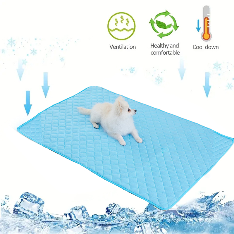 Estera de enfriamiento lavable para perros, manta de almohadilla autoenfriante de seda helada para mascotas, materiales seguros y fáciles de llevar para asientos de coche interiores y exteriores
