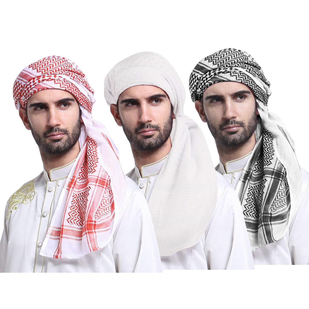 140*140cm árabe hombres cuadrado Keffiyeh musulmán Hijab Shemagh pañuelo islámico Arabia Saudí hombres cabeza envoltura Bandana cabeza cuello bufandas