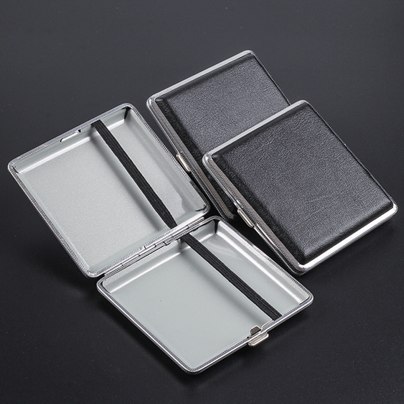 Estuches para cigarrillos de cuero con doble apertura, soporte para caja para 20 palos, estuche para cigarrillos, contenedor, cajas para cigarrillos de tabaco