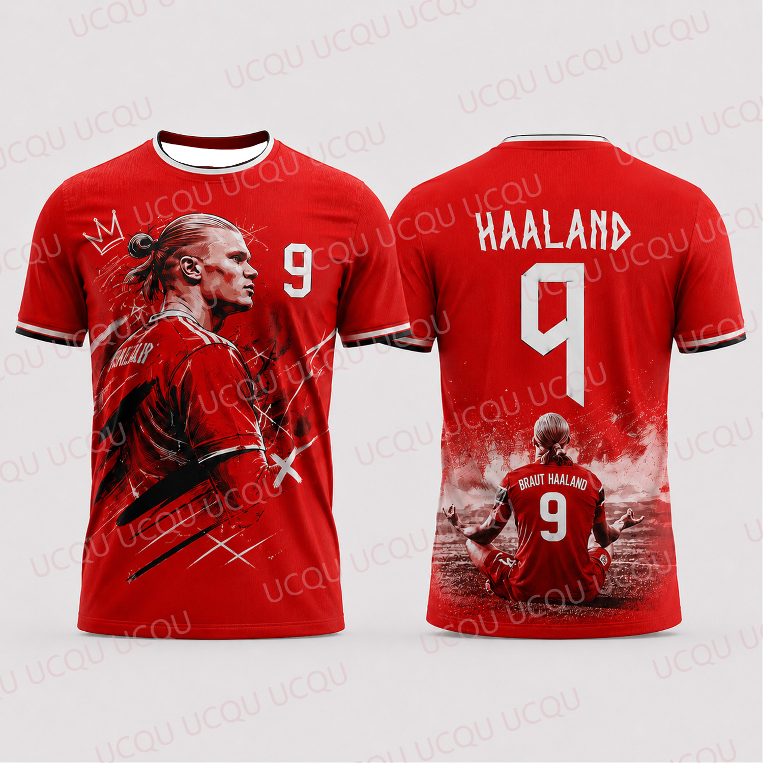 2026 New Summer Haaland 9 Red Graphic Football Fan T Shirt Men Women Casual Short Sleeve Sports Tee