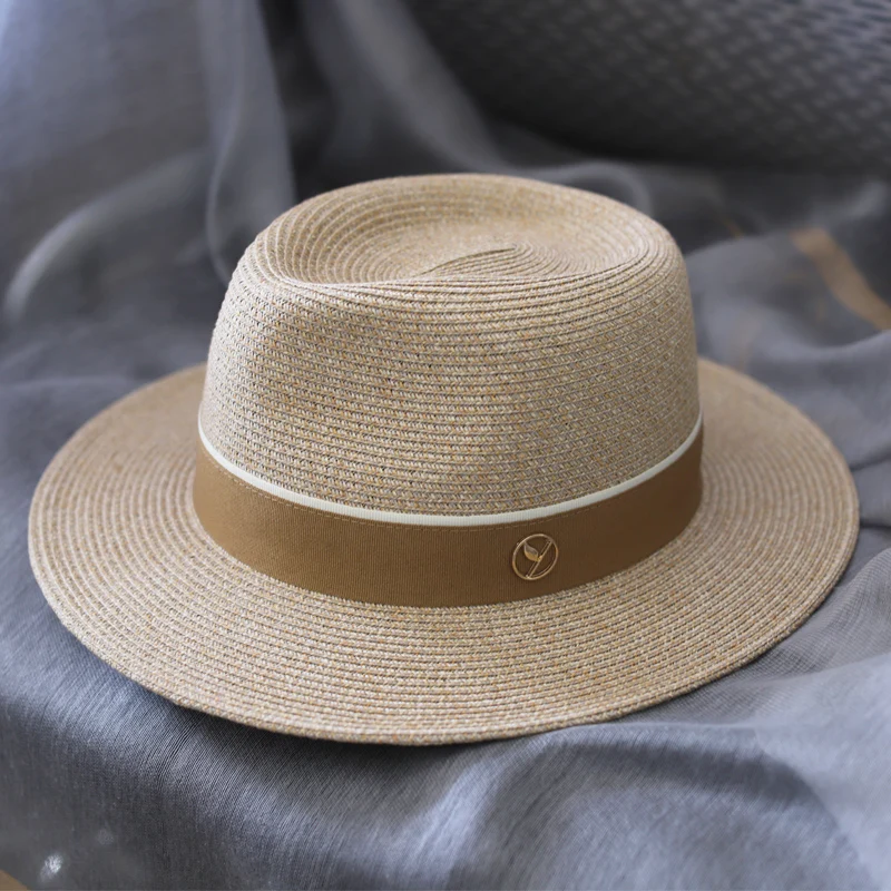 Projektant Nowy Naturalny Panama Miękki Słomkowy Kapelusz Letni Kobiety / Mężczyźni Szerokie Rondo Plaża Czapka przeciwsłoneczna Ochrona UV Fedora Prezent urodzinowy