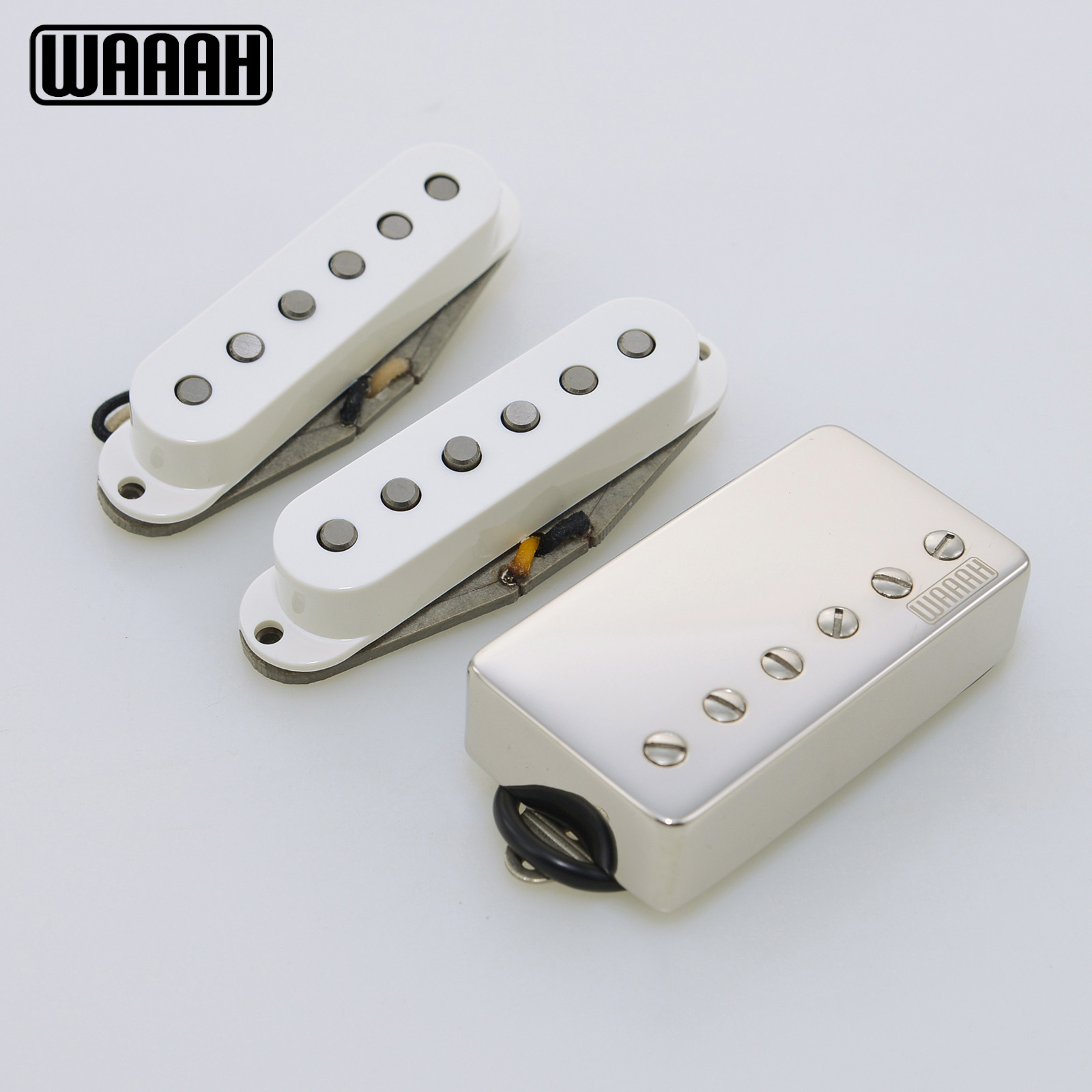 WAAAH Handwound V70 60er HSS Double Coil Gitarren-Tonabnehmer Alnico 5 graue Bodenplatte Gitarrenteile für den Austausch von E-Gitarren