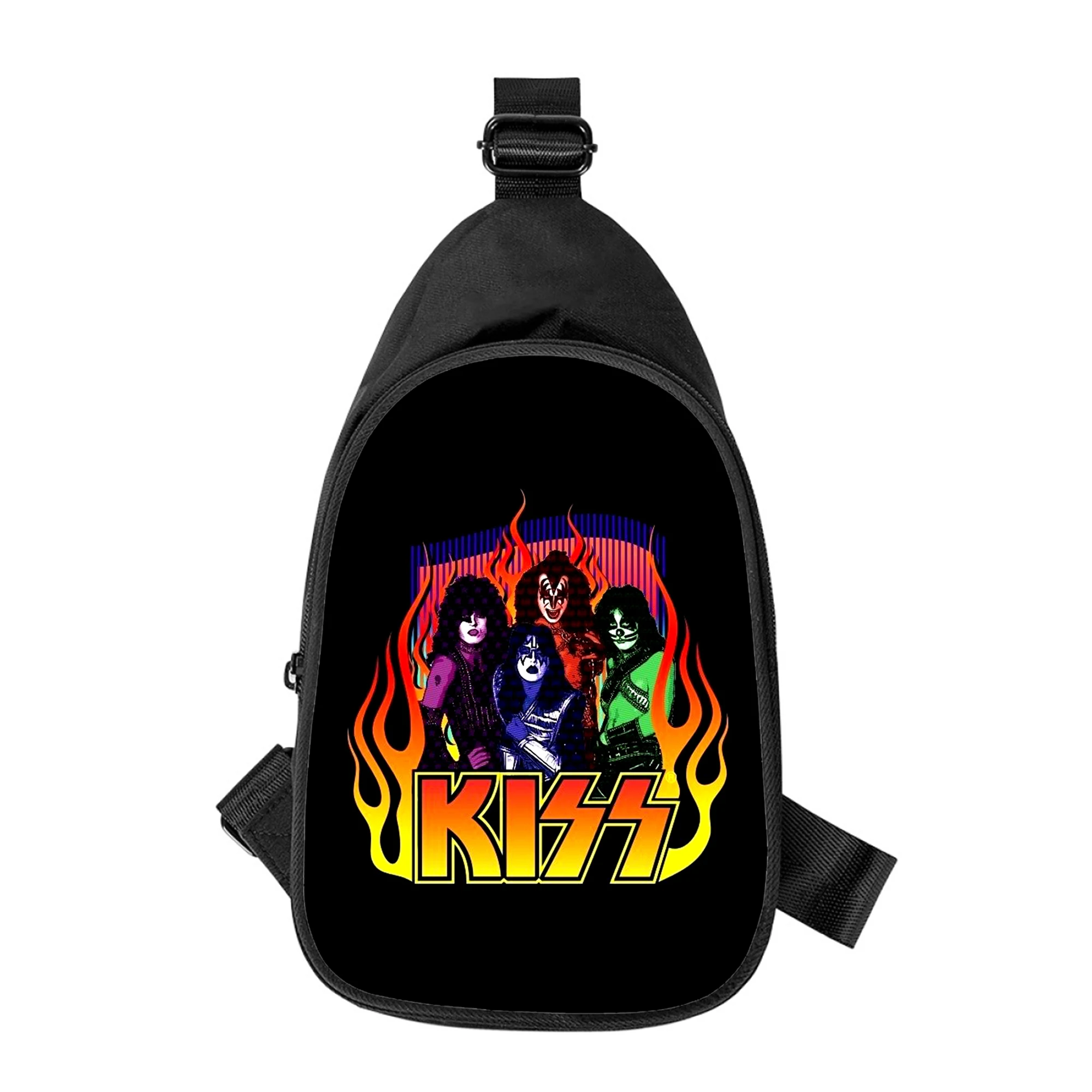 Сумка на ремне Kiss Band для мужчин и женщин, мужская школьная нагрудная сумка с 3D принтом, с диагональю