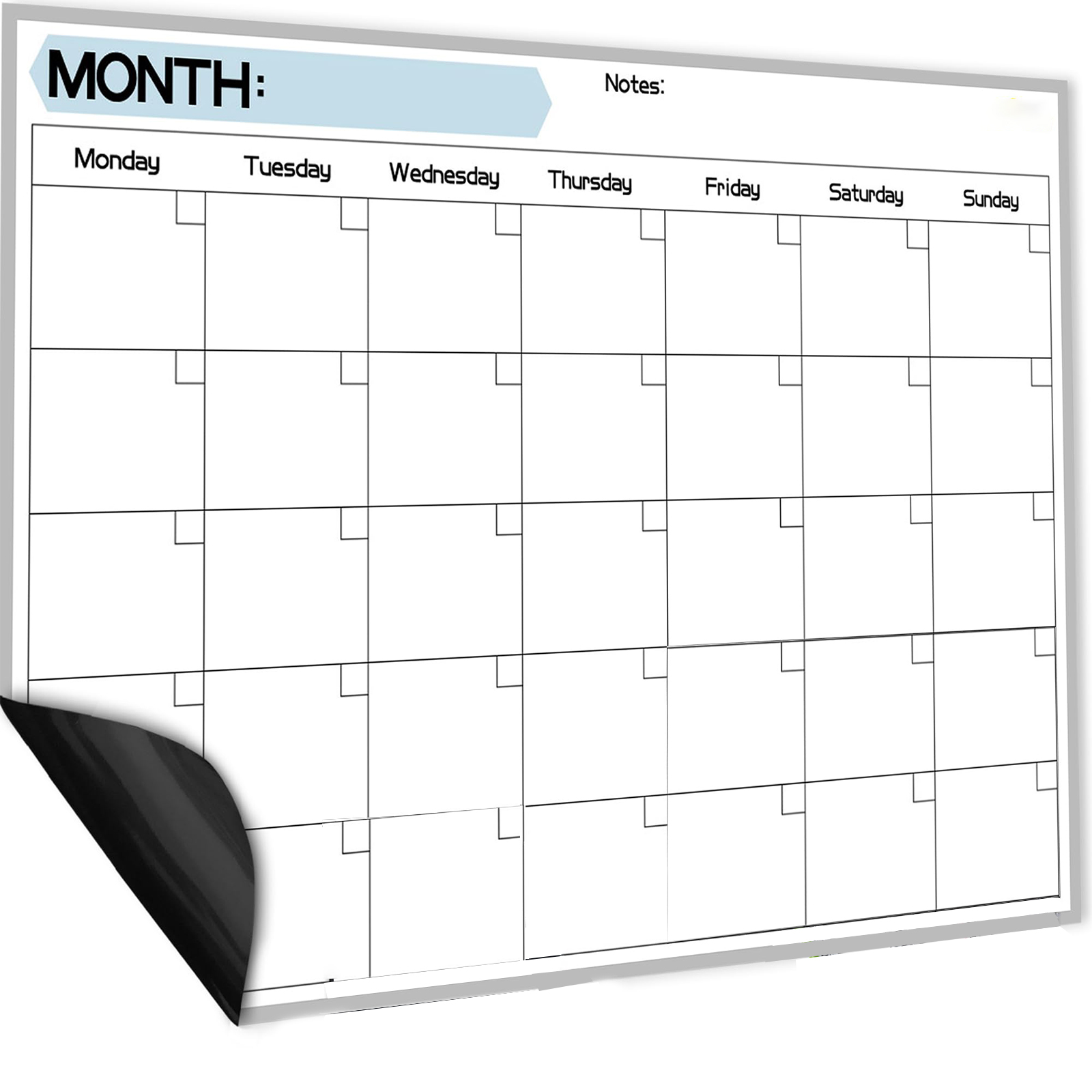Calendario magnetico mensile per frigorifero da 1 pezzo - Lavagna cancellabile a secco resistente alle macchie 21X28 cm - Magnete, Organizza eventi familiari, routine