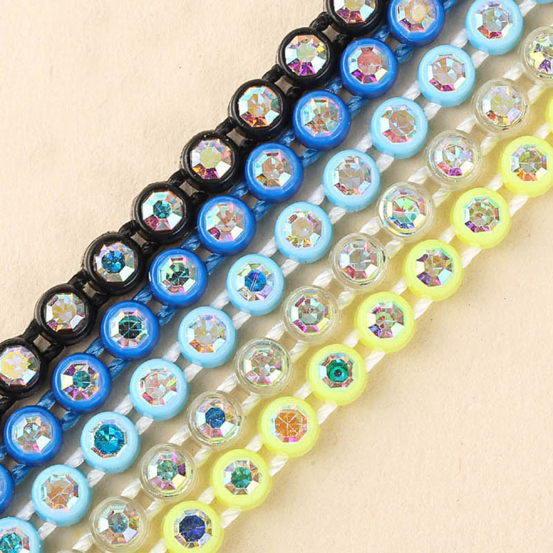 SS8 10 jardas de plástico strass faixa para joias com contas nativas brinco strass aparar acessórios de roupas