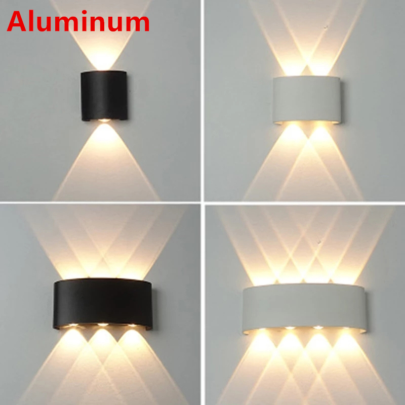 Mur LED lampe extérieure étanche IP65 cour applique murale 2W 4W 6W 8W 12W lumières de jardin en aluminium chambre salon escaliers éclairage