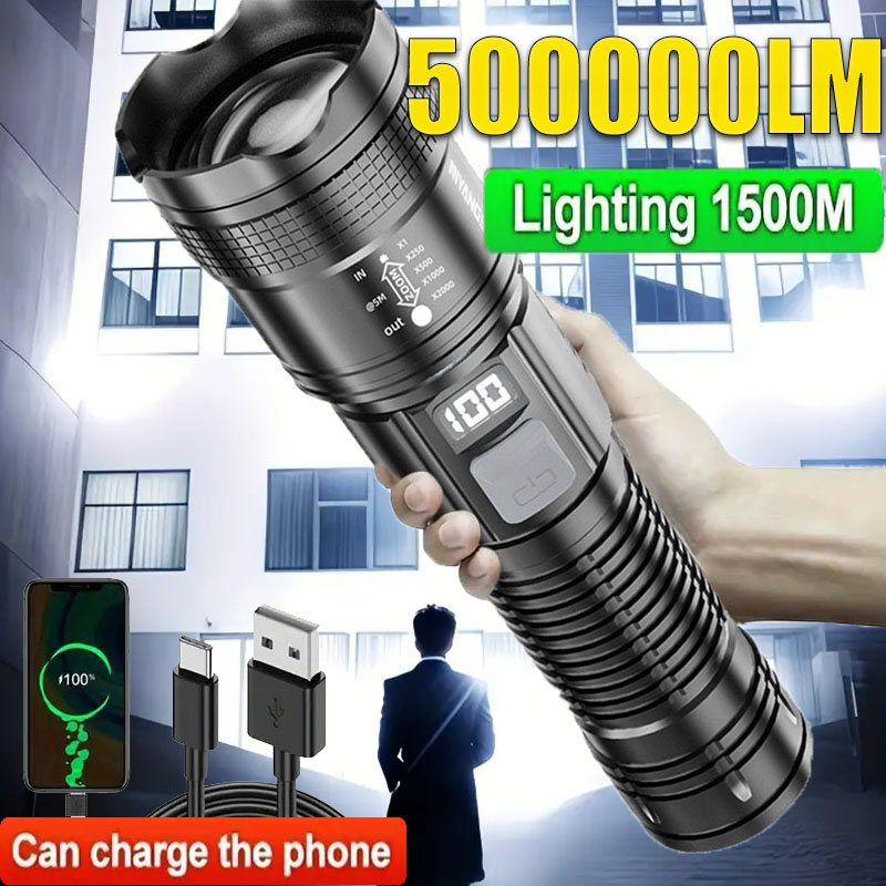 超高輝度懐中電灯内蔵バッテリー充電式 LED 懐中電灯ハイパワートーチランプキャンプランタン用