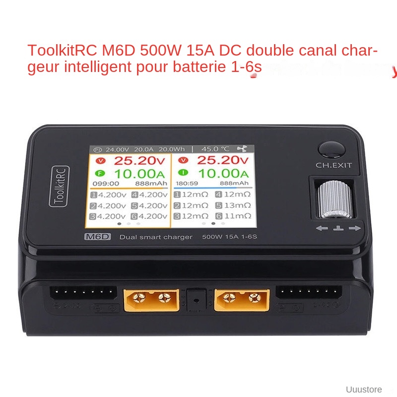 ToolkitRC – MINI chargeur intelligent M6D V3 500W 15A DC, double canal, pour batterie Lipo 1-6S, modèle FPV, pièce de rechange, remplacement M8