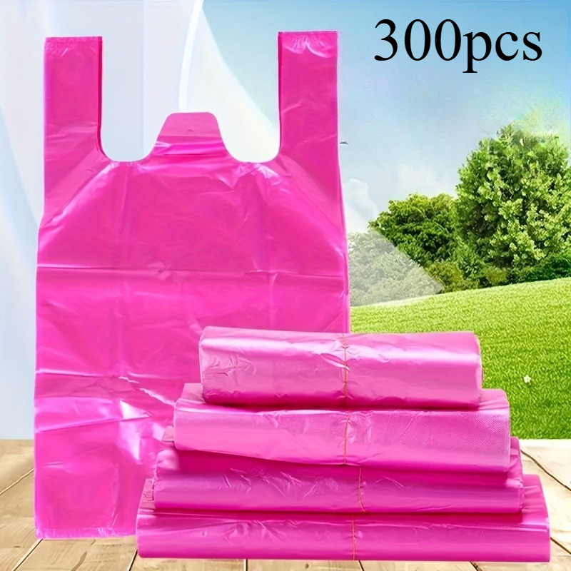 300 Sacolas Grandes e Reforçadas Multifuncionais para Supermercado, Sacolas Tipo Colete, Sacolas Descartáveis, Sacolas Plásticas
