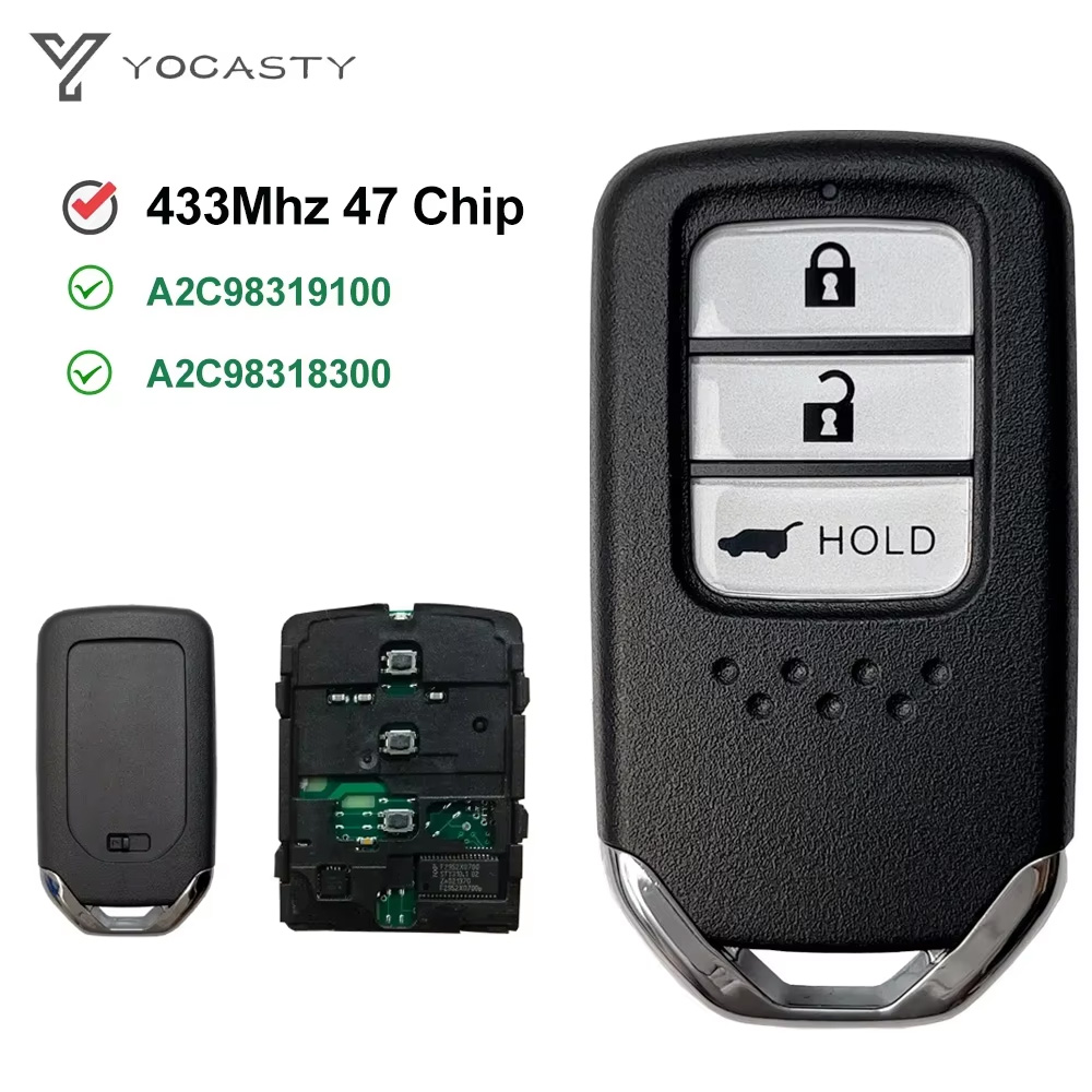 YOCASTY A2C 98319100   Kunci Mobil Pintar Jarak Jauh 433Mhz 47 CHIP untuk Honda CR-V CRV 2017 2018 72147-TLA-T110-M1 72147-TLA-G110-M1
