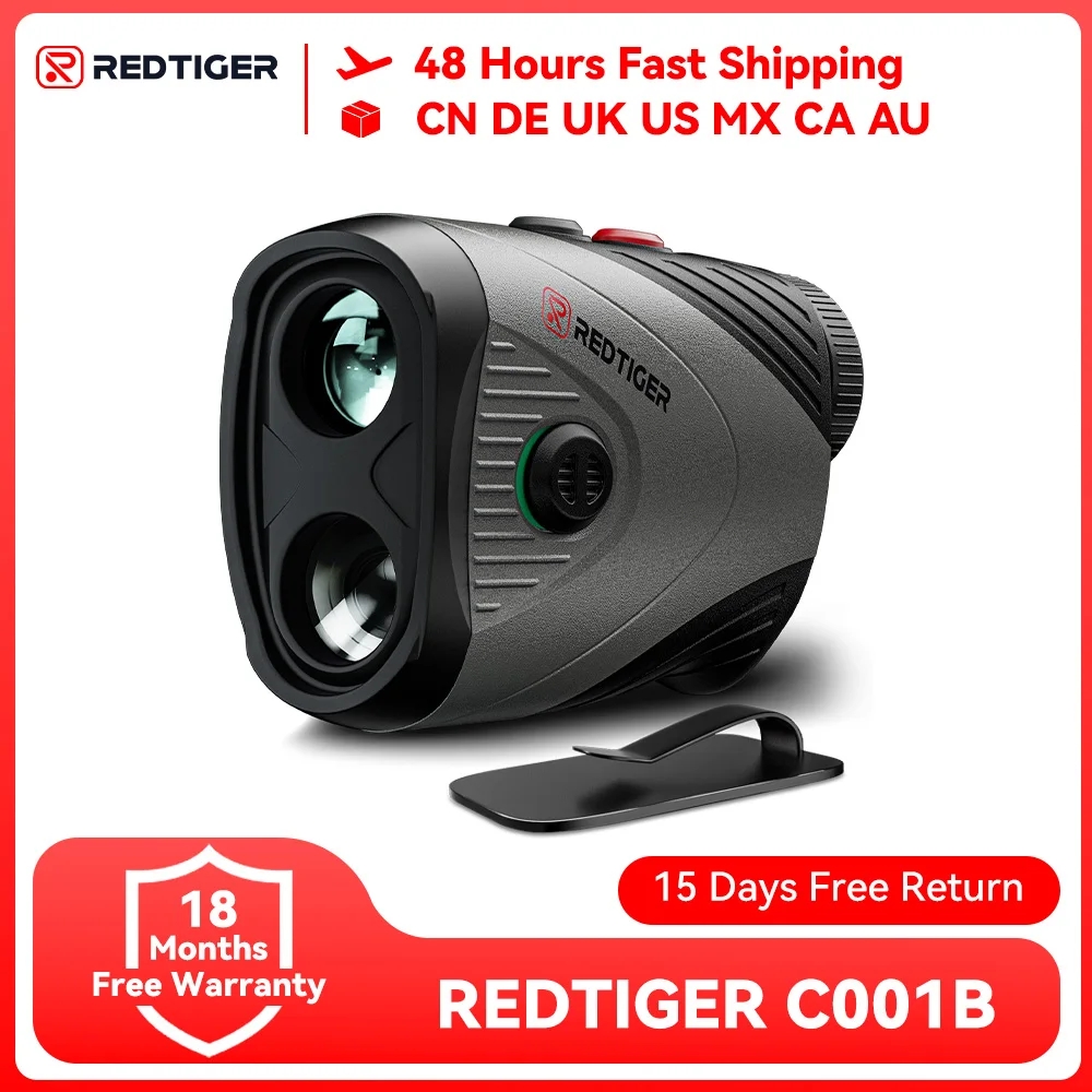 REDTIGER C001B Telemetro da golf con pendenza 1000M 1200 metri Telemetro laser Golf Ingrandimento 7X Telemetro ricaricabile