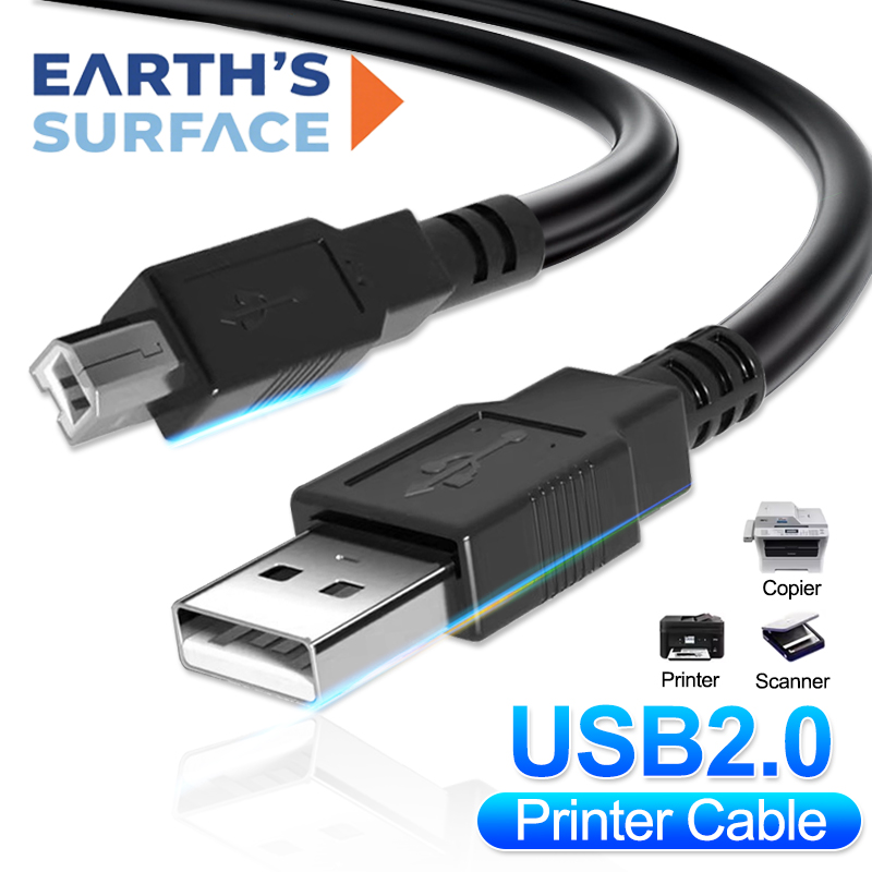 Cavo Stampante USB 2.0 da Tipo A Maschio a B Maschio, Cavo di Sincronizzazione Dati per Scanner e Stampanti HP, Canon, Macbook, Epson, ZJiang
