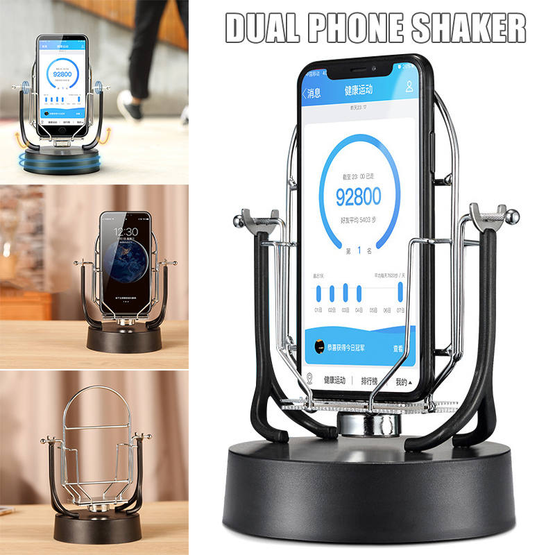 Rak Pedometer Langkah Sikat Gerak Artefak Langkah Rekam Dudukan Ponsel Goyang Meja Goyang Ayun Otomatis untuk Semua Ponsel