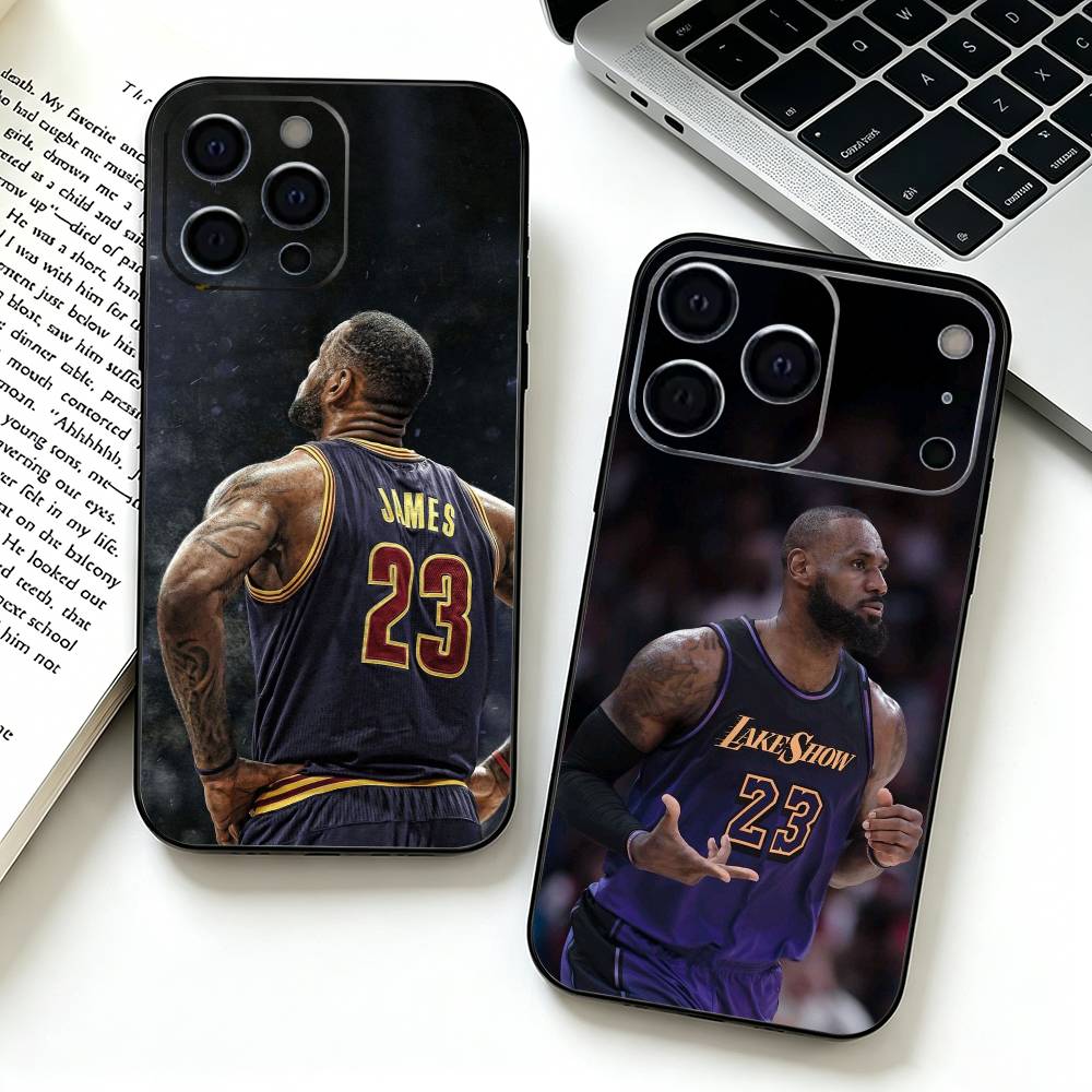 Basketball Star L-LeBron J-James Phone Case For iPhone 17,16,15,14,13,12,11 Pro Max,16/15/14Plus,XS Soft Black Cover