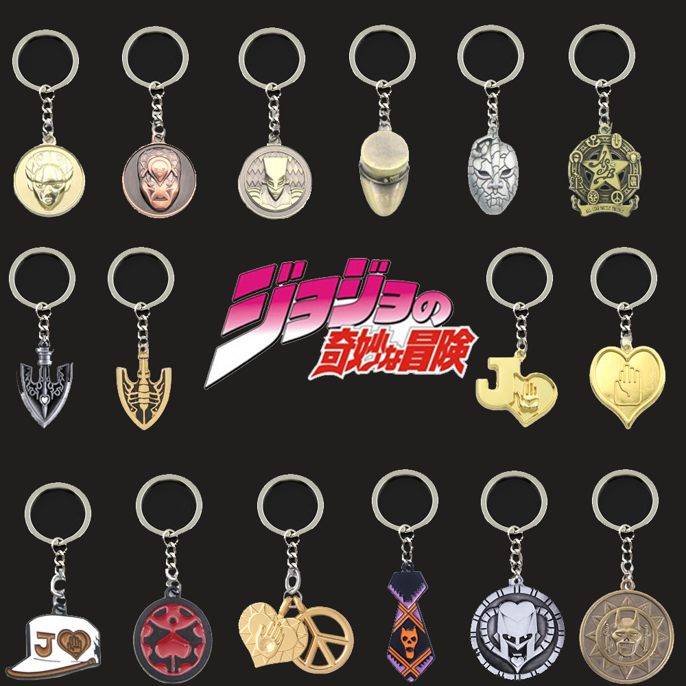 Anime JoJo Bizarre Adventure Sleutelhangers Killer Queen Higashikata Josuke Boog Pijl Hanger Sleutelhanger Voor Vrouwen Mannen Auto Accessoires