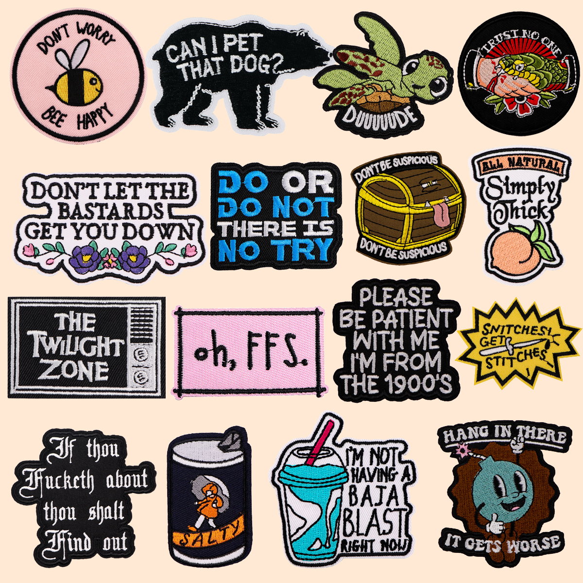 かわいいクマのパッチ服漫画蜂刺繍パッチ縫うバッジ面白い引用アイアンでパッチ DIY 衣類アクセサリー