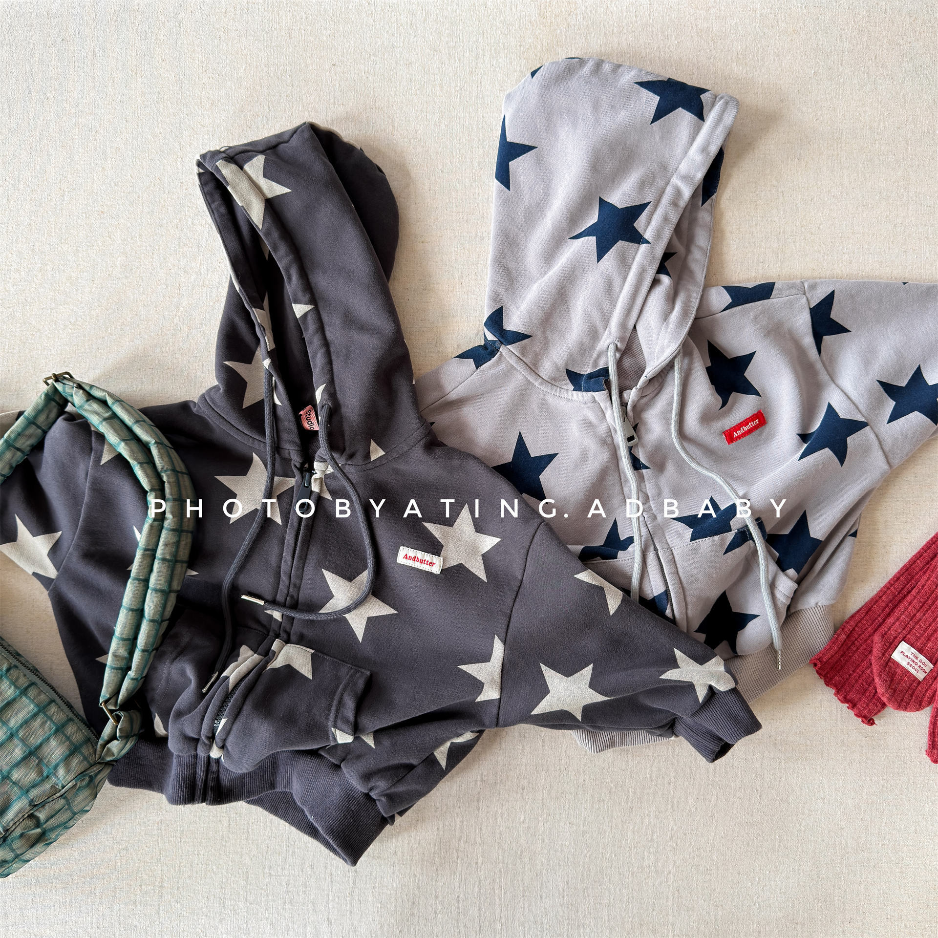 Children Casual Full Stars Coat Boys Girls Loose Hooded Coat Baby Vintage Jacket Kids Cotton Cardigan Toddler Zipper Tops