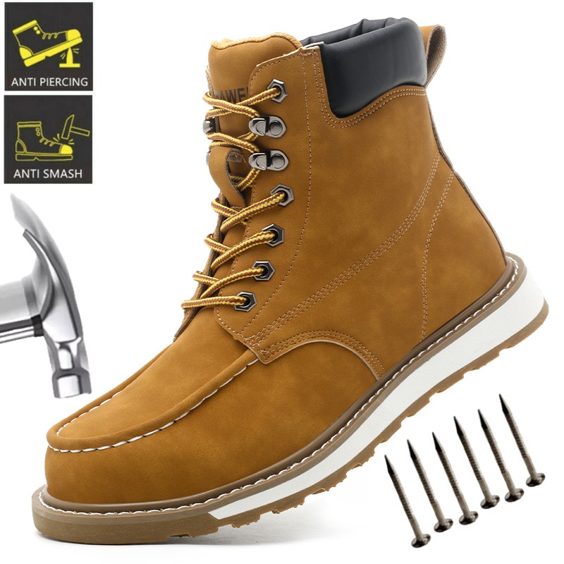 Buty robocze dla pieszych Odporny na przebicie buty budowlane Męskie stalowe Toe Antypoślizgowe obuwie robocze Niezniszczalne obuwie ochronne dla mężczyzn
