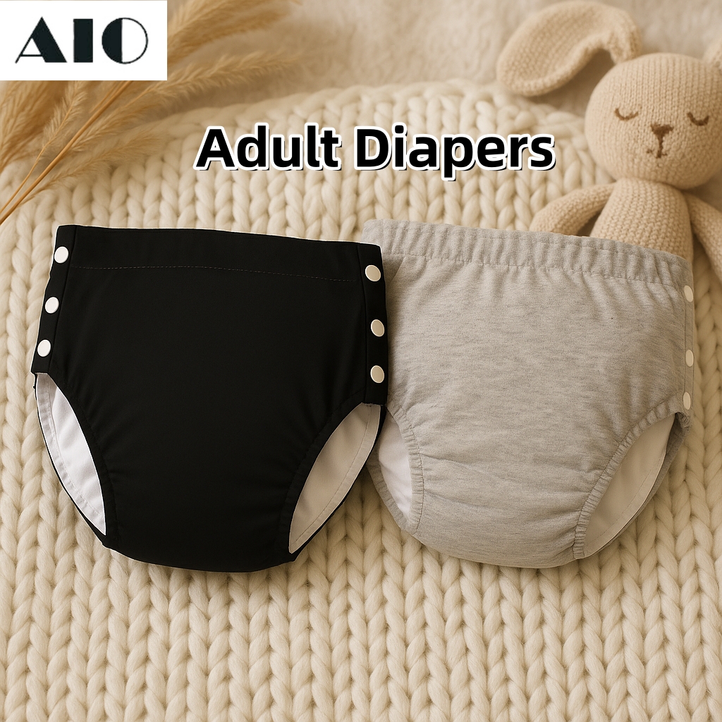 AIO Cotton Comfort  Adult Diapers Pants Large Size Washable Cloth Diaper for Patients, Elderly Men and Women incontinence Pants
