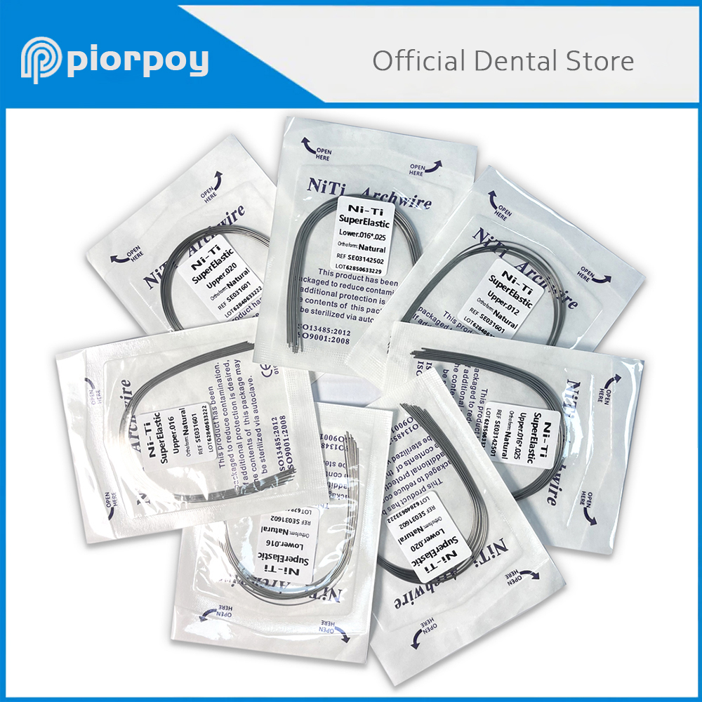 PIORPOY-alambres para arco de ortodoncia Dental, 10 Uds., forma Natural, súper elástico, redondo, Rectangular, forma de arco superior e inferior