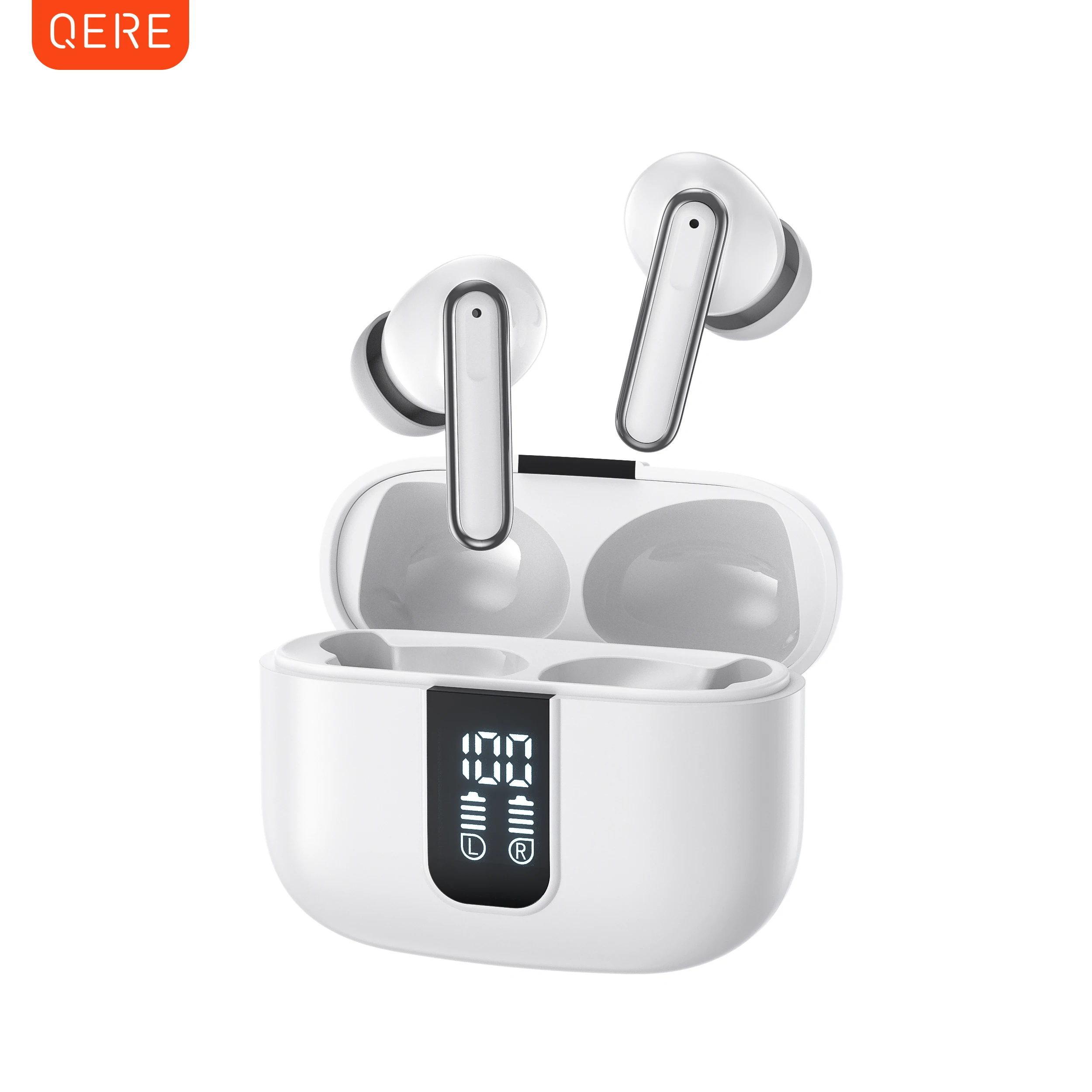 QERE E50 casque sans fil, TWS Bluetooth 5.3, Microphone HD, écouteurs HIFI, pilote 13mm, faible latence 60ms, 4 micros, appel ENC, nouveau