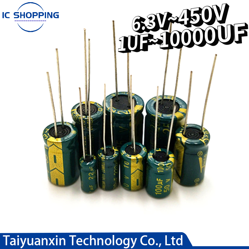 Hoge Frequentie Lage Weerstand Aluminium Condensator 10V 16V 25V 35V 50V 63V 100V 400V 450V 100 220 330 1000 2200 3300 4700 6800Uf