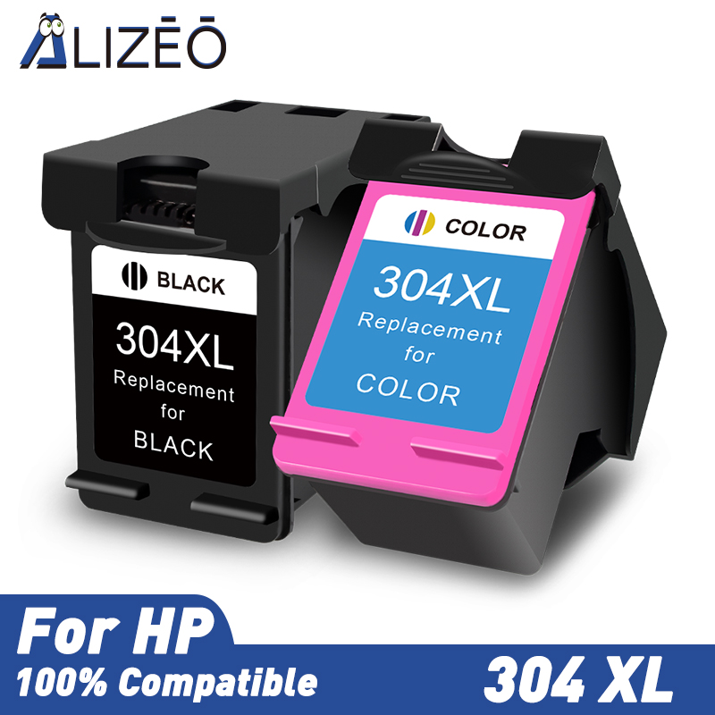 Alizeo 304 Ink Cartridge Compatible For HP304 For HP 304XL Deskjet ENVY Officejet 2600  2630 3723 3724 3730 3732 3752 3755 3758