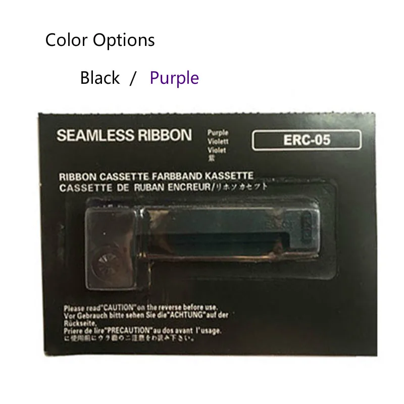 สีดําสีม่วงแท็กซี่ริบบิ้นตลับหมึกเทปERC-05 ERC05 FitสําหรับEpson M150 M-150II M1500II M150II EC7000 150II M-150 II