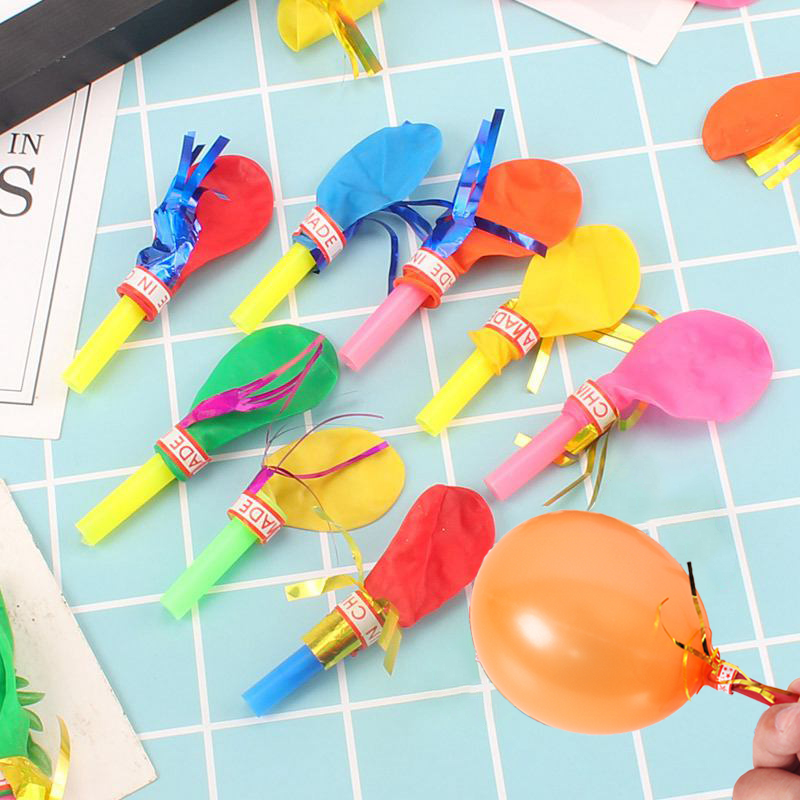 50 buah peluit balon warna-warni Naga tiup anak pesta ulang tahun hadiah hadiah Halloween Natal anak-anak pengisi tas hadiah