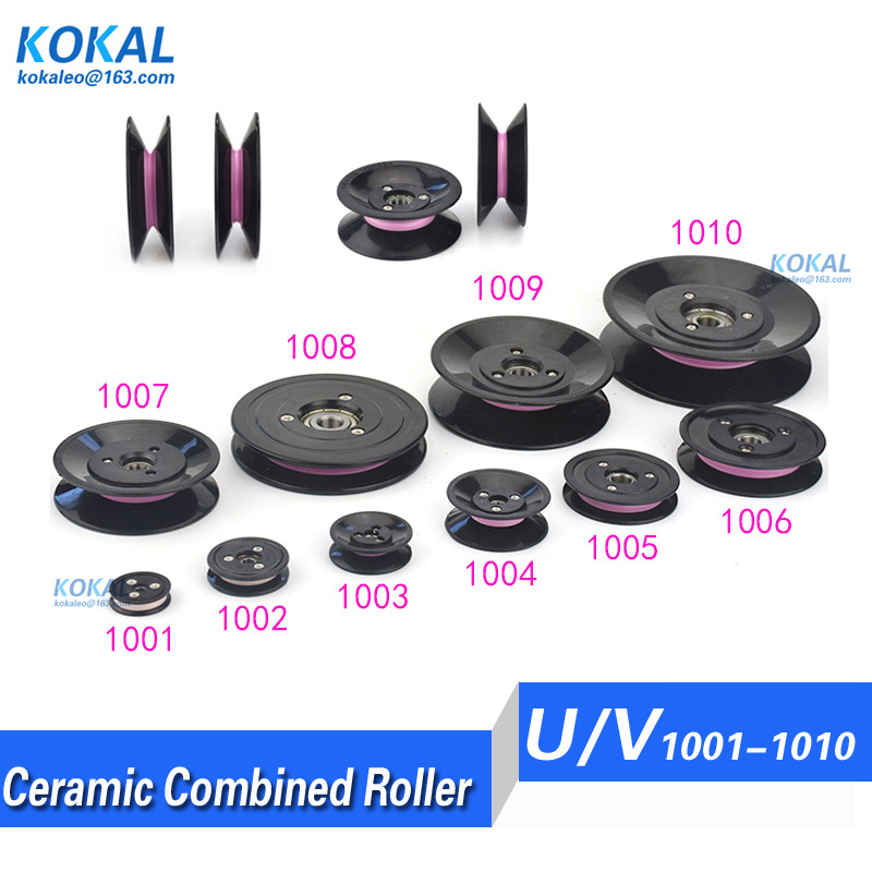 [ZHL02]5 stücke Kombination Draht Rad Guide Rad Keramik Kunststoff 1007 1008 1009 1010 Gewinde Guide Rad innere durchmesser 6/8/10mm