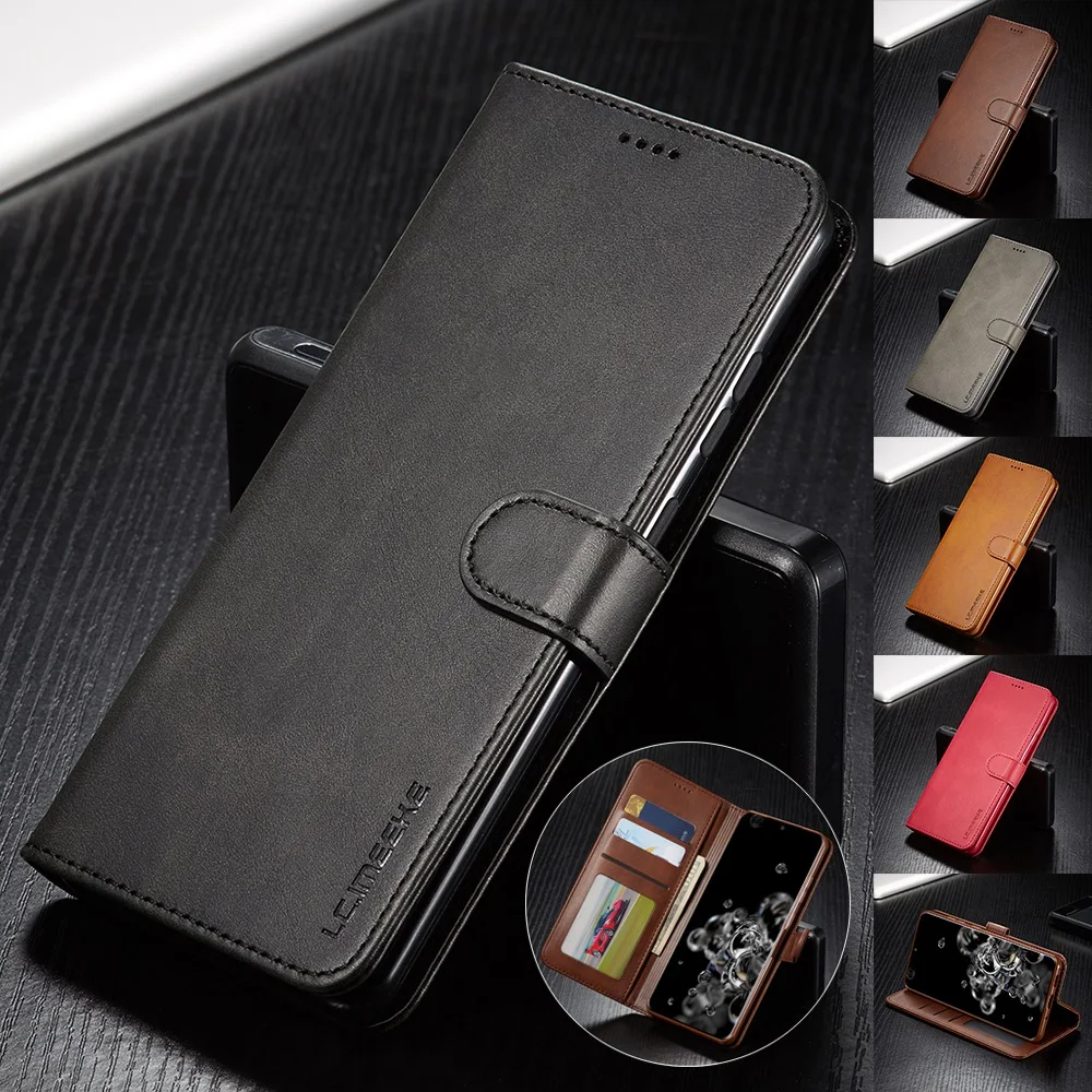 Lederhülle für Samsung Galaxy S26 S20 FE S21 Ultra A71 A51 Note 20 10 Plus A70 A50 A20 A52s S9 S8 Plus Brieftaschen-Flipcover